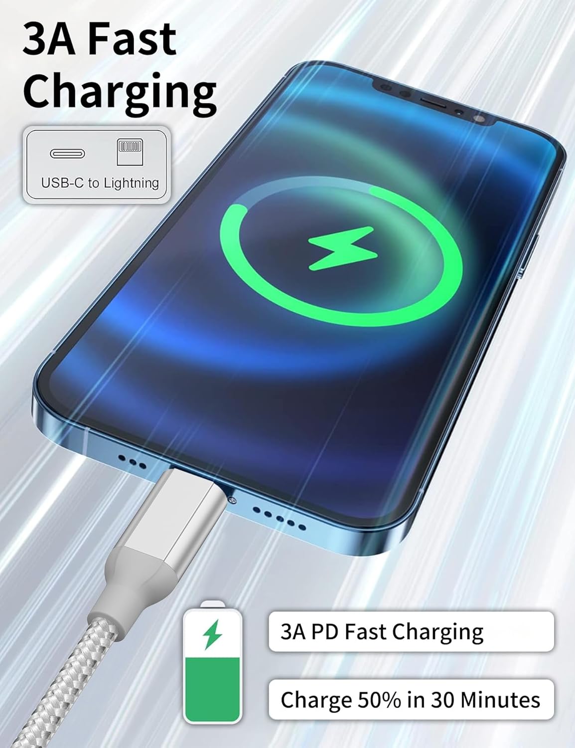 Cavo USB C Lightning Corto 30cm (2 pezzi) - immagine 3