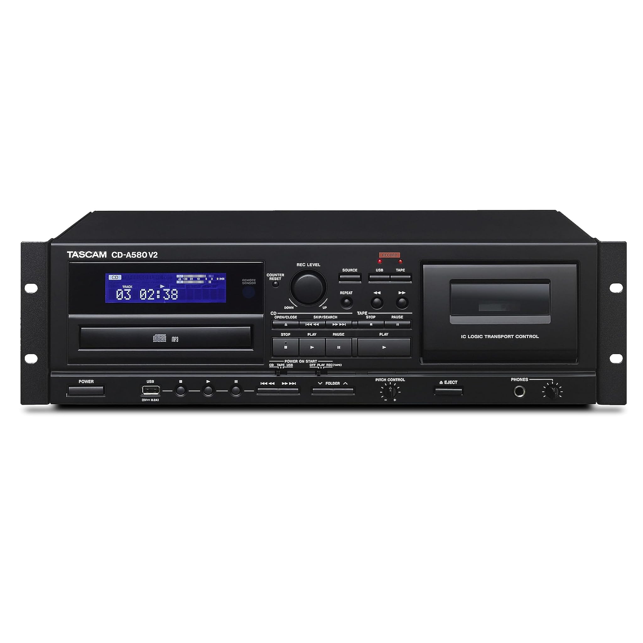 Tascam Lettore CD, scheda di cassette e registratore USB, CD-A580 v2