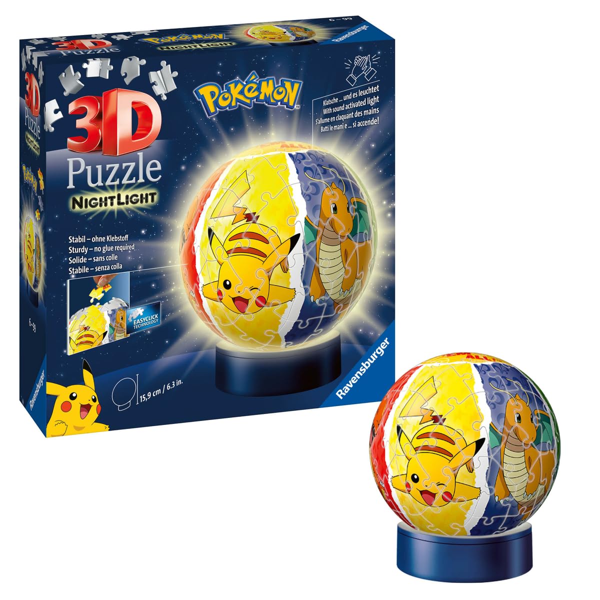 Ravensburger Puzzle 3D Night Lamp Pokemon 72 Pezzi