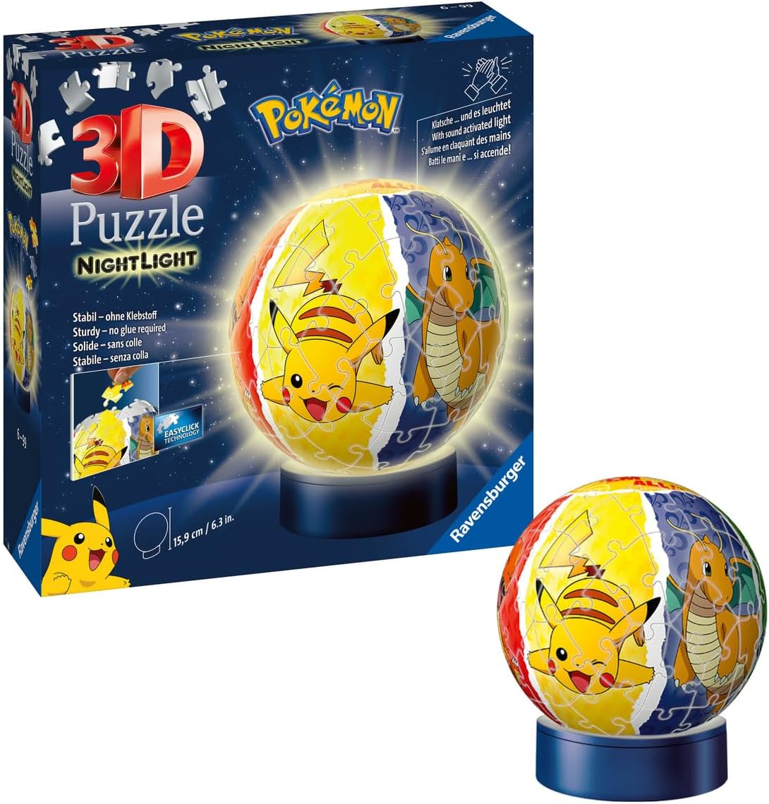 Ravensburger Puzzle 3D Night Lamp Pokemon 72 Pezzi - immagine 1