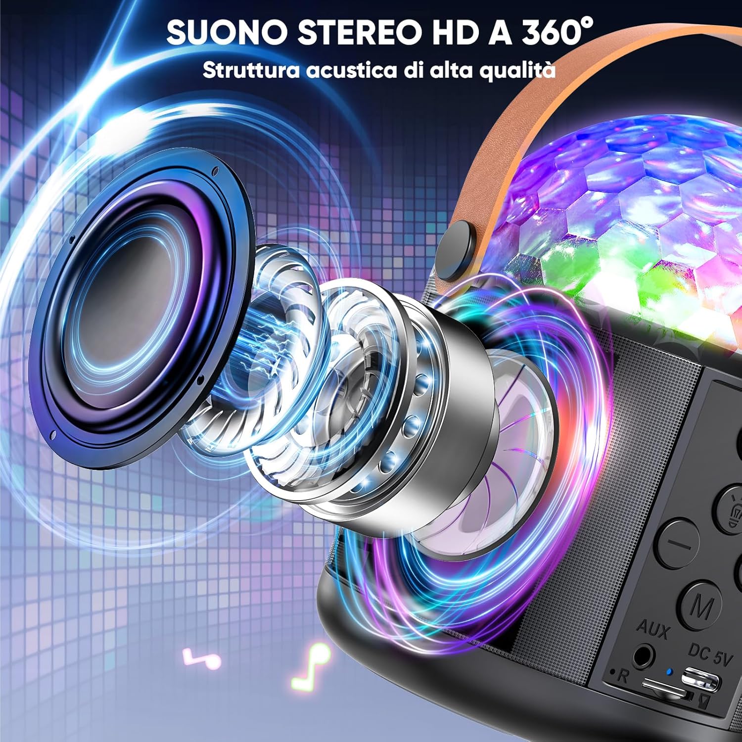 Karaoke con Microfono e Luci da Discoteca - immagine 5