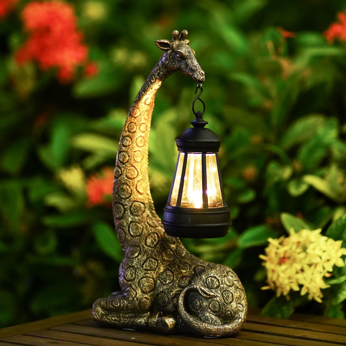 Giraffa Statuetta Solare da Giardino con Lampada