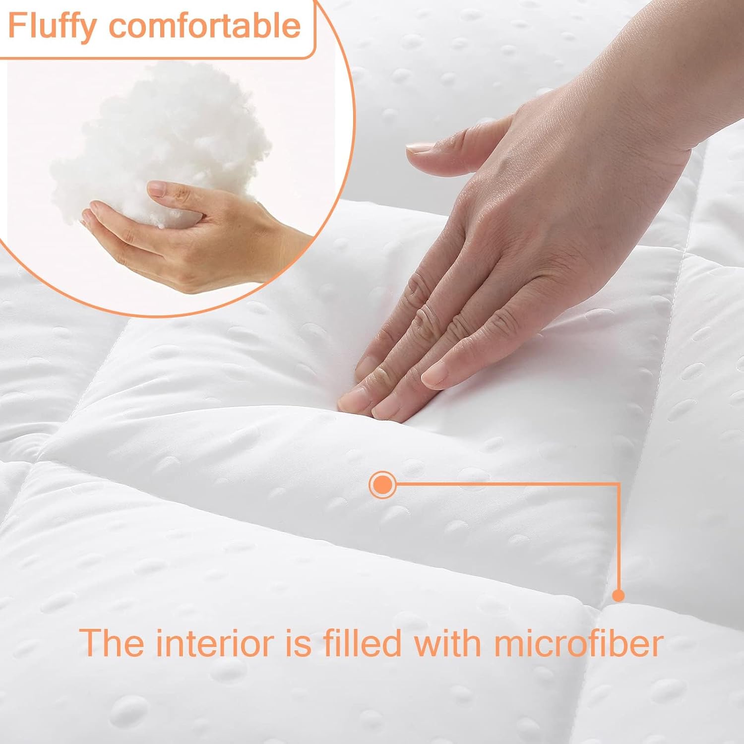 Beedsooth Topper Matrimoniale 160x190cm, Bianco - immagine 3