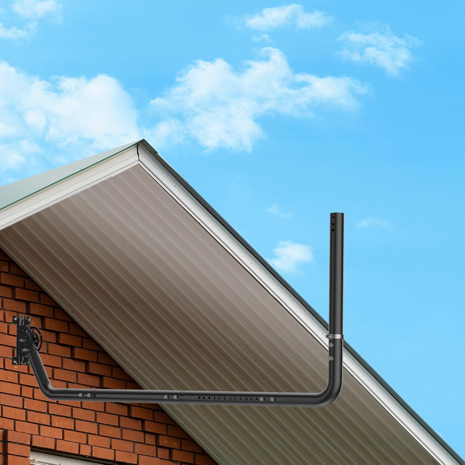 Supporto di Montaggio per Antenna a Parete Lunga, Nero - immagine 1