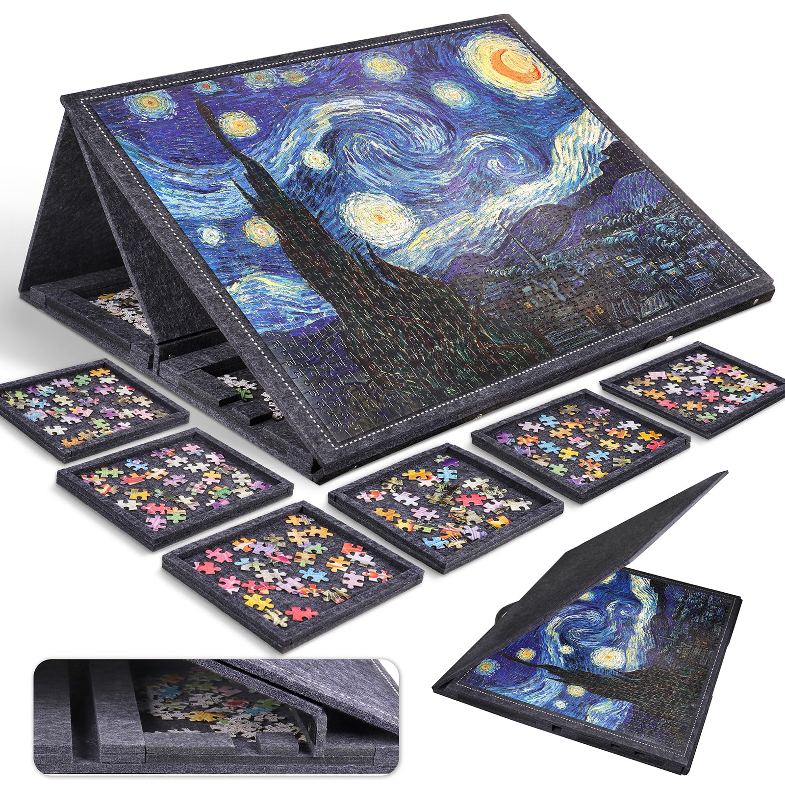 Pllieay Tavolo Puzzle con 6 Cassetti di Smistamento