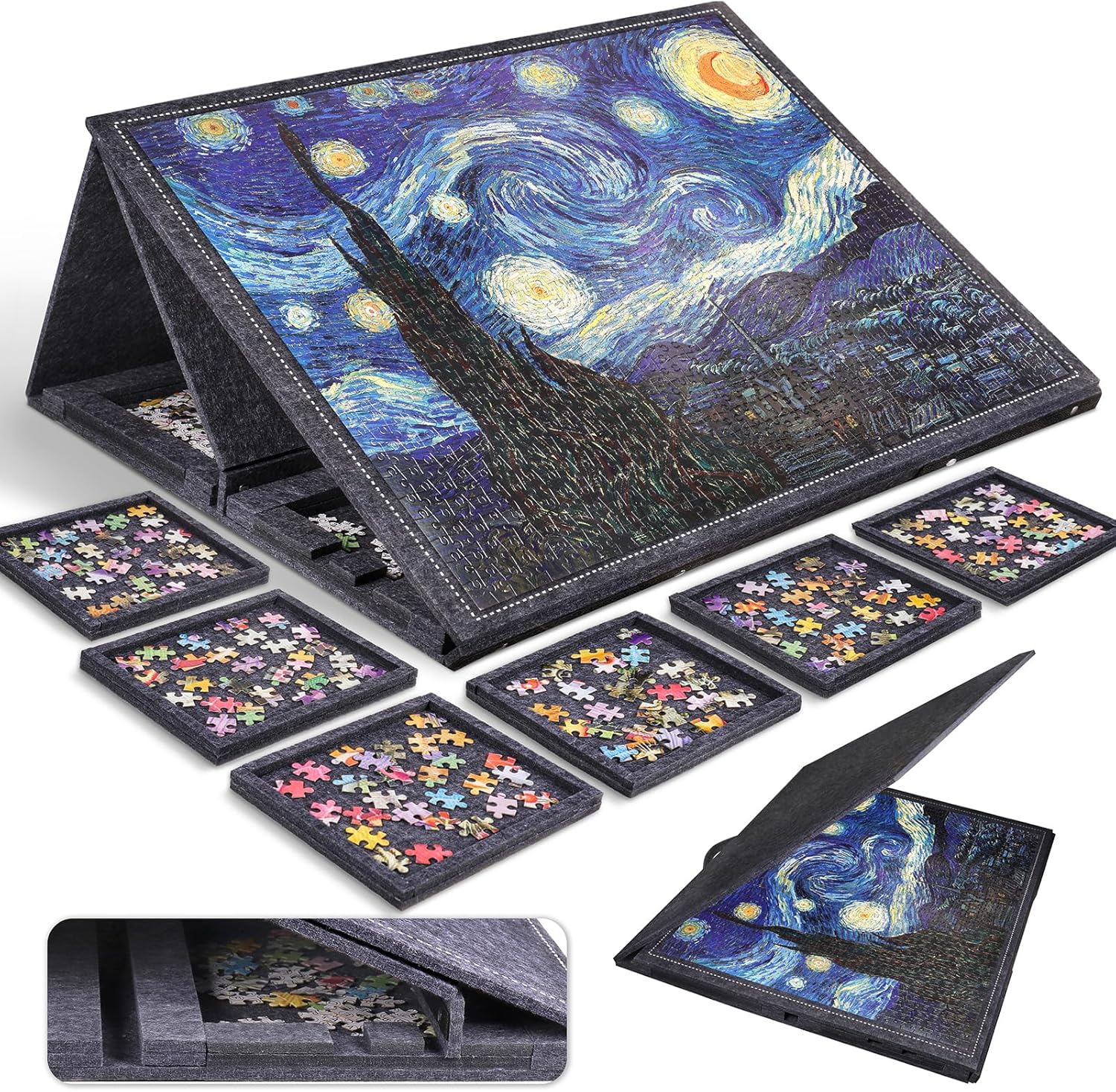 Pllieay Tavolo Puzzle con 6 Cassetti di Smistamento - immagine 1