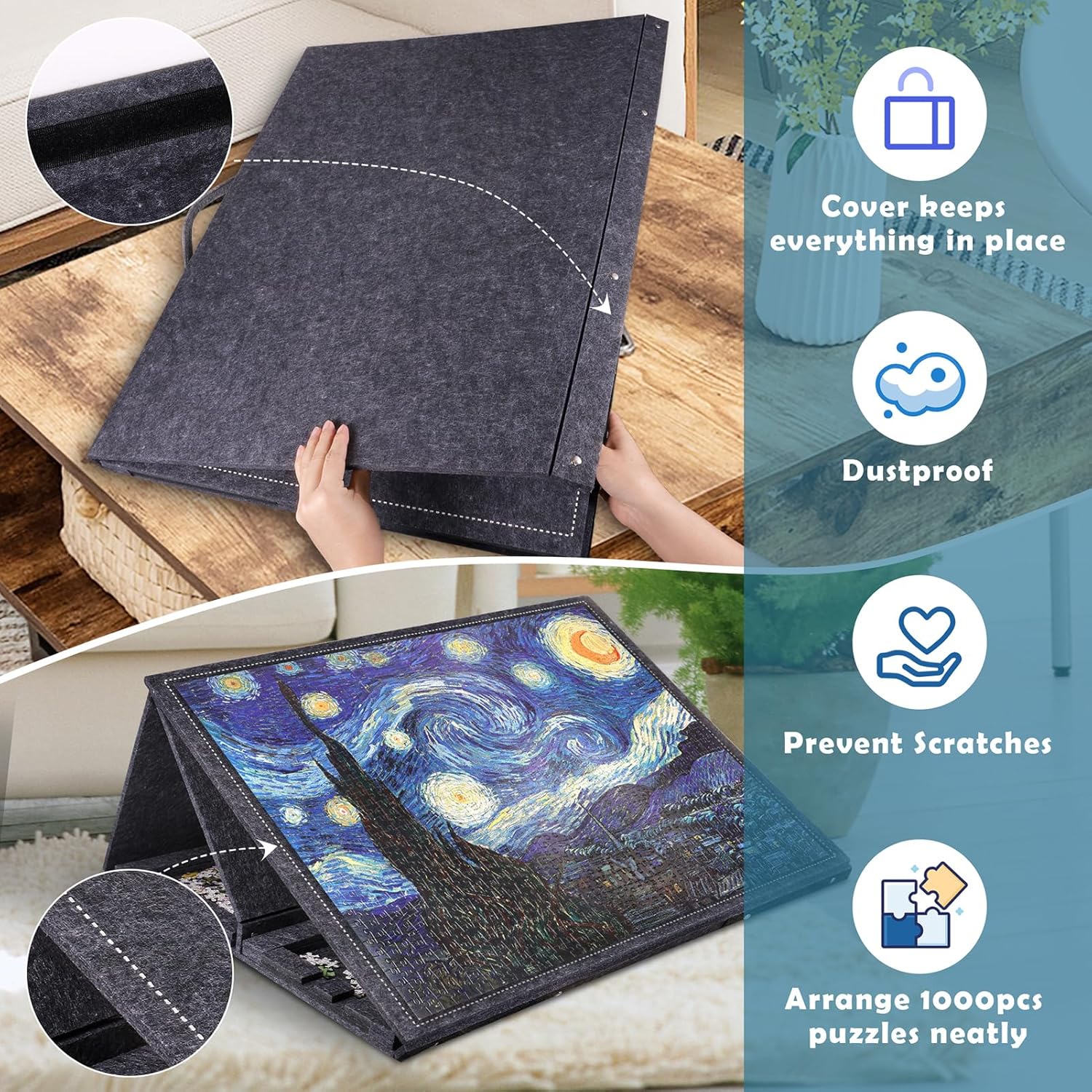 Pllieay Tavolo Puzzle con 6 Cassetti di Smistamento - immagine 4