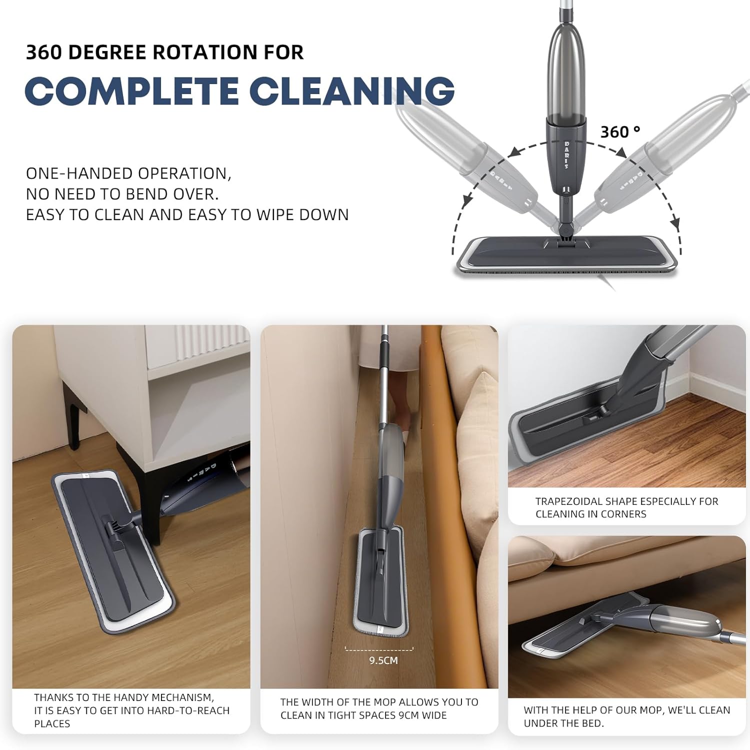 Scopa Lavapavimenti a Spruzzo con Microfibra - immagine 6