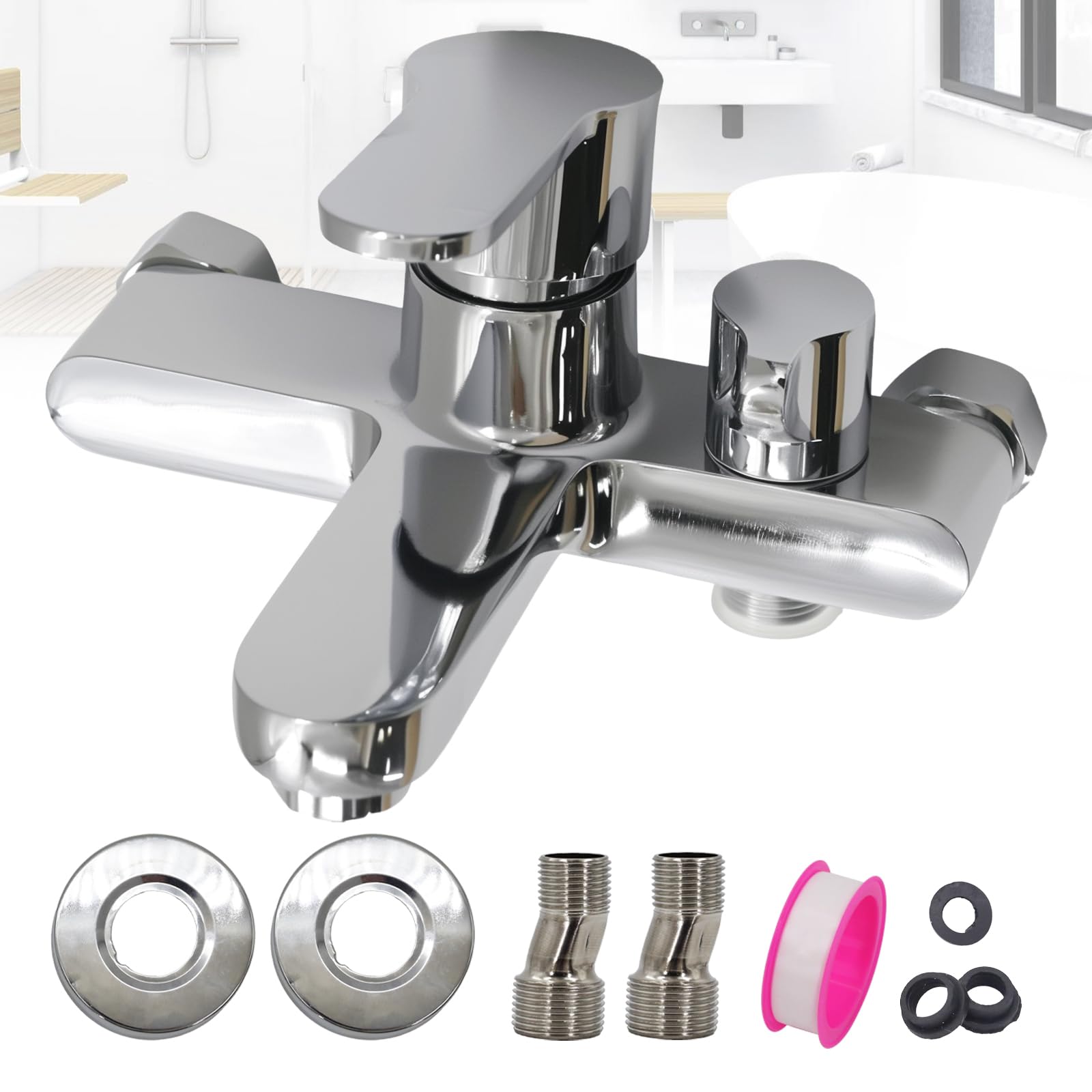 Aneelv Rubinetto per Vasca da Bagno Cromato