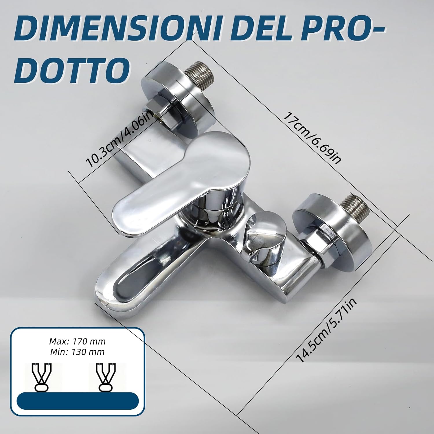 Aneelv Rubinetto per Vasca da Bagno Cromato - immagine 2