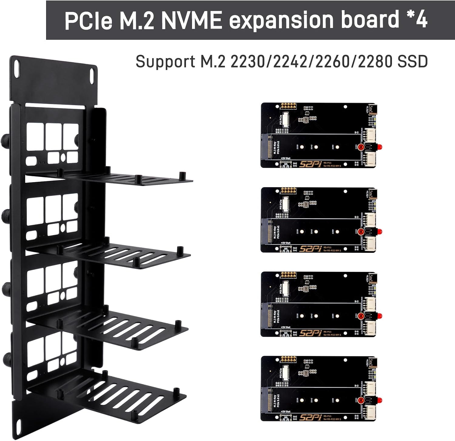 Geeekpi Supporto Rack 10 Pollici 2U per Raspberry Pi - immagine 2