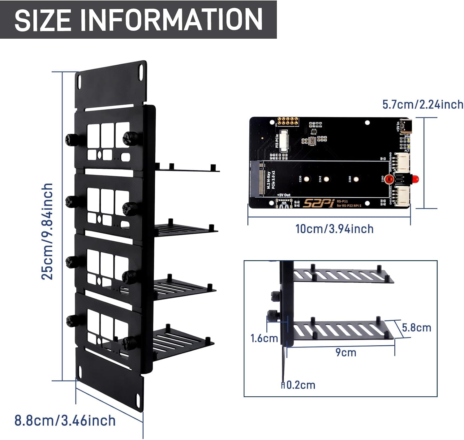 Geeekpi Supporto Rack 10 Pollici 2U per Raspberry Pi - immagine 6