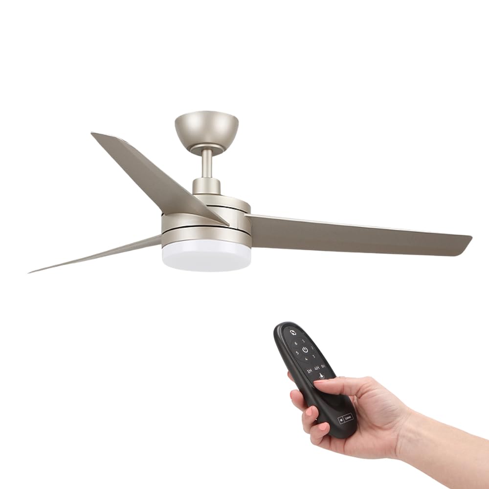 M Ledme LM8814 - Ventilatore a Soffitto LED Grigio Curve