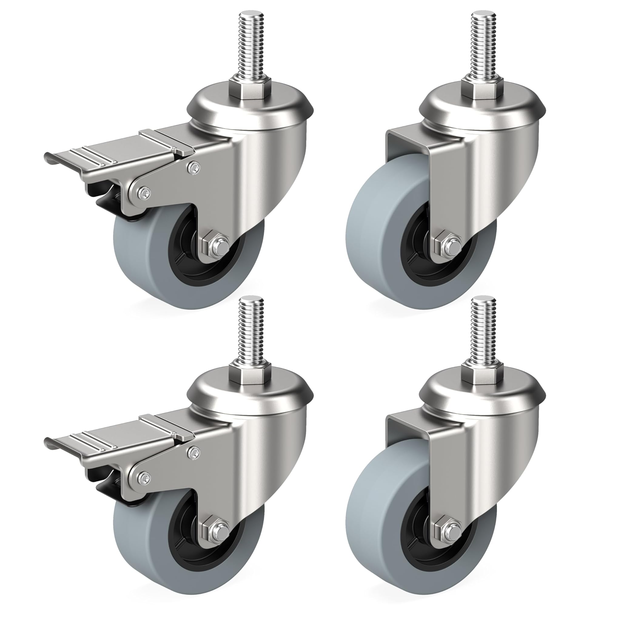 Ravn Haman Set 4 Ruote Pivottanti per Mobili 50mm