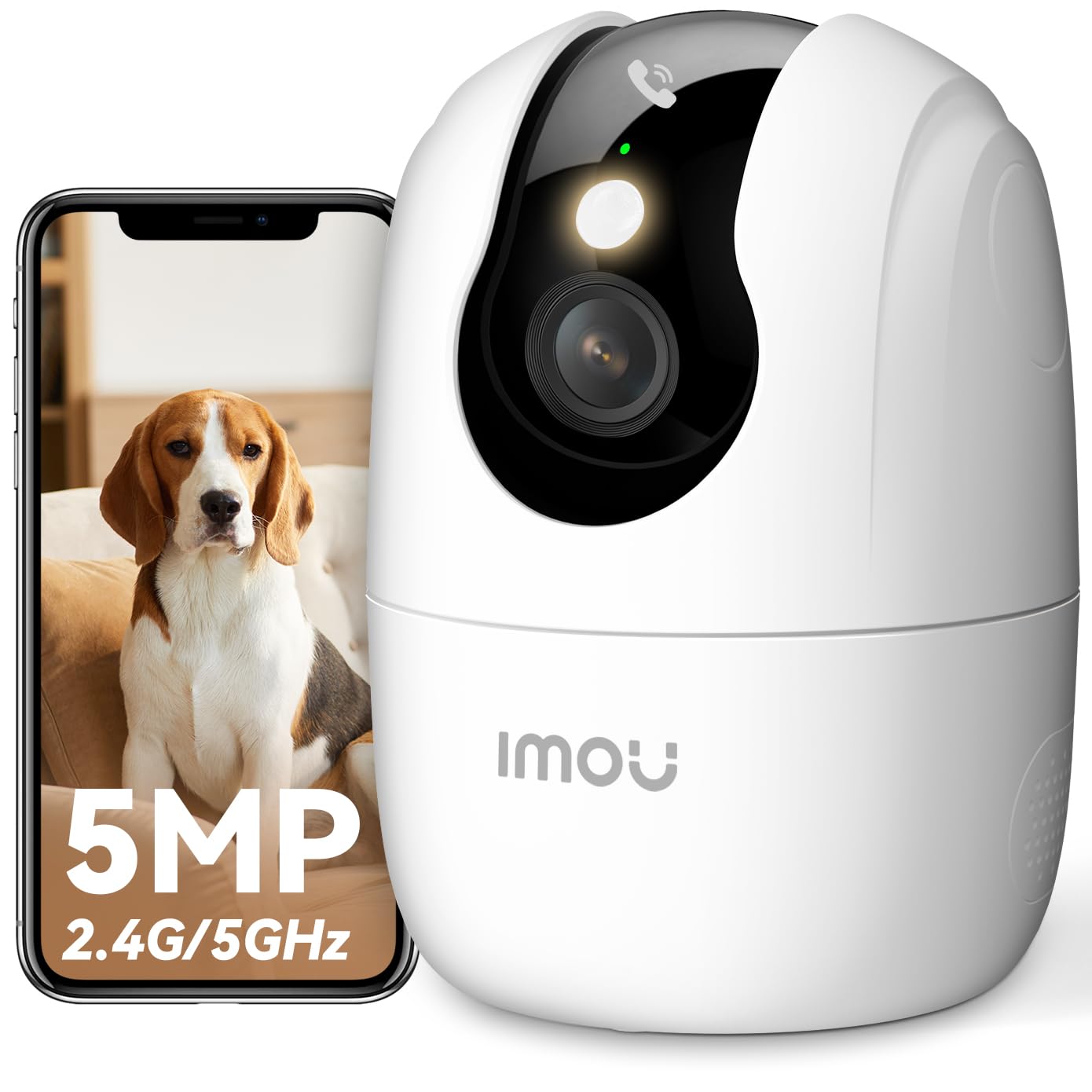 Imou 3K Telecamera WiFi Interno 5MP con Chiamata One-Touch