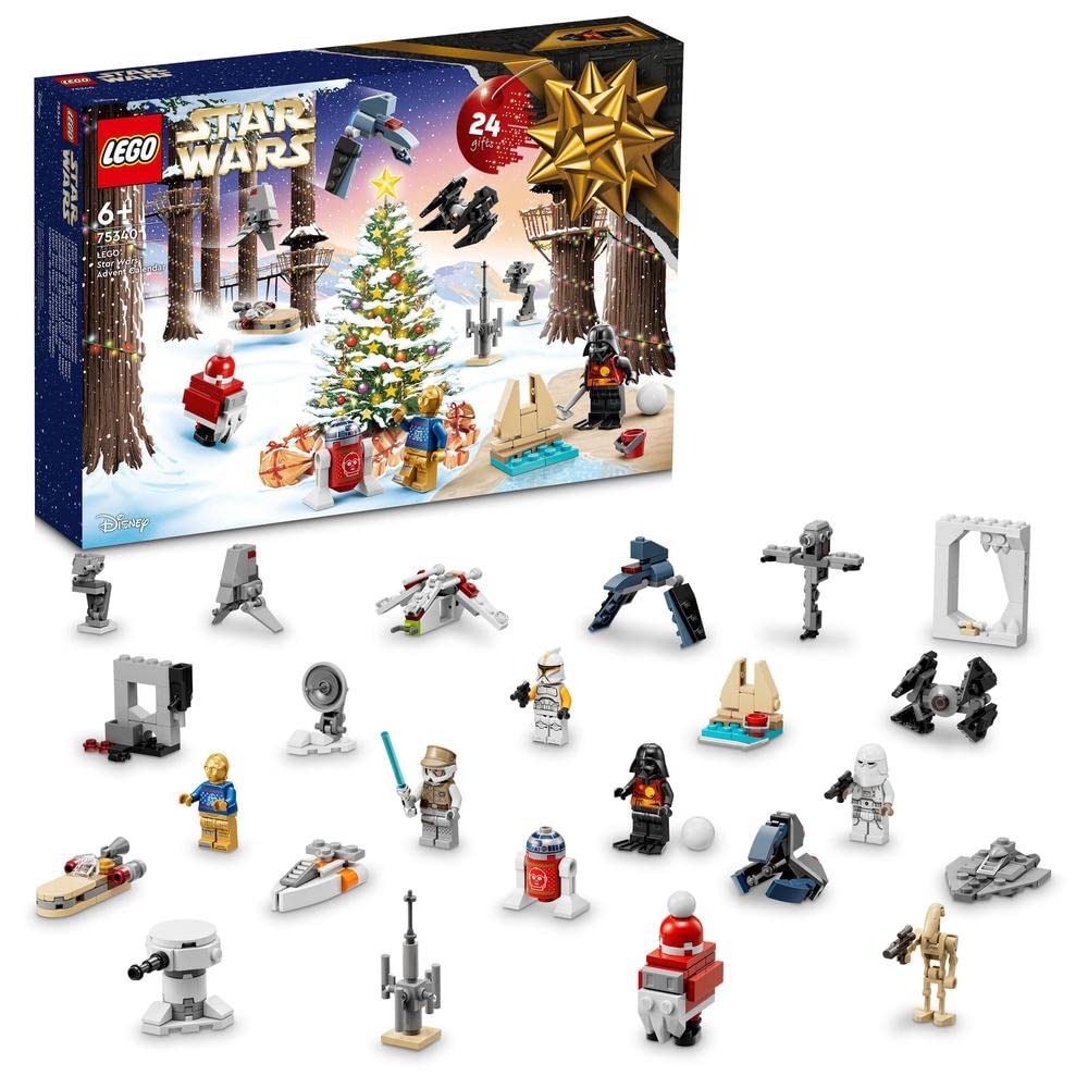 LEGO 75340 Star Wars Calendario dell'Avvento 2022, 24 Mini Costruzioni per Bambini, Regali di Natale con Personaggi R2-D2, Darth Vader e Droide Gonk