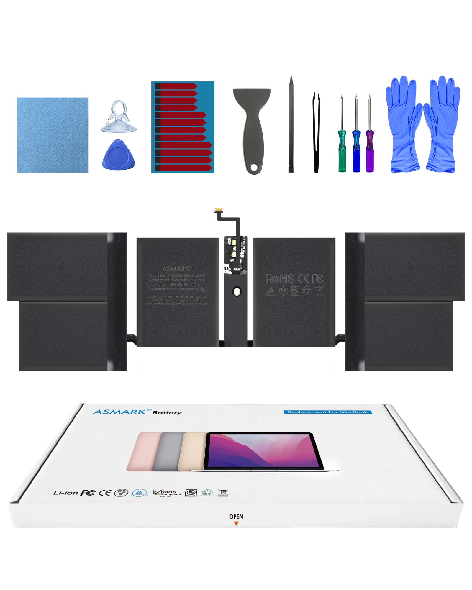 ASMARK Batteria MacBook Pro A2442 per 14 pollici 2021 A2519 Battery
