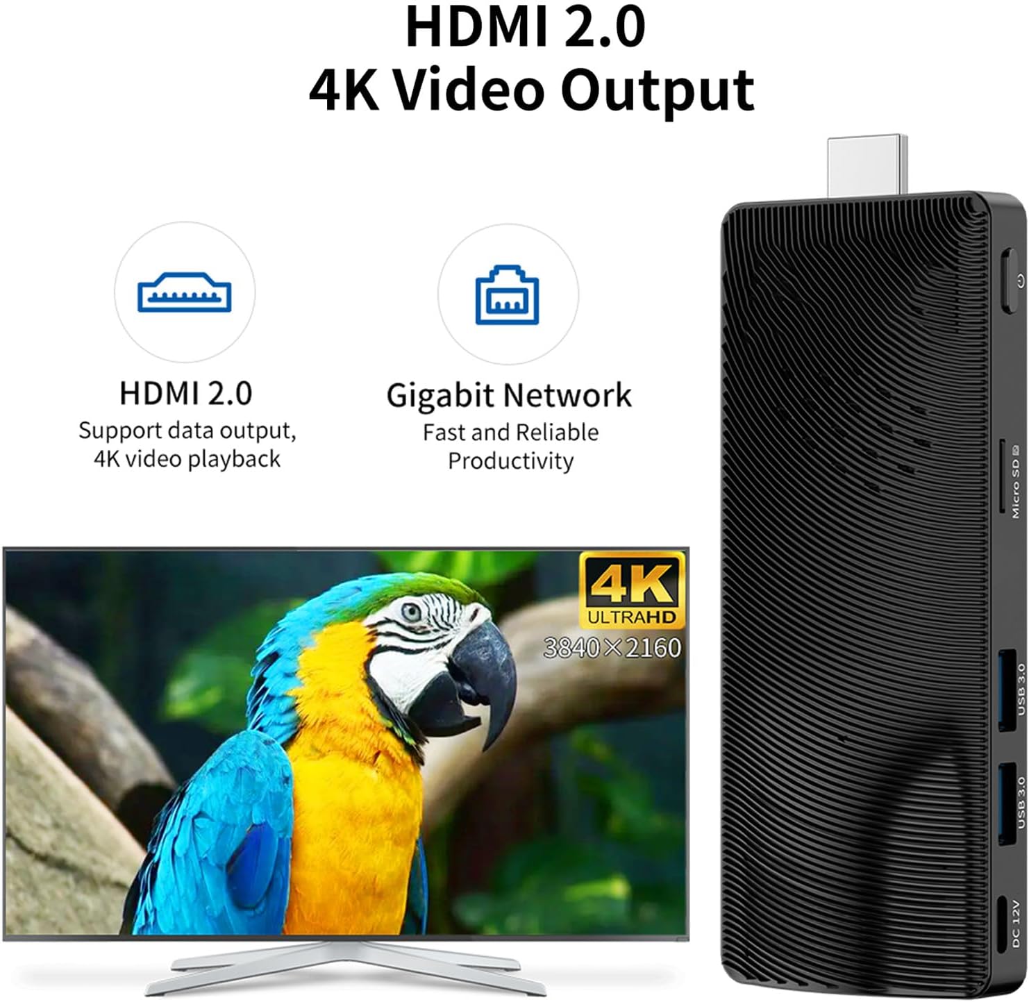 Heigaolapc Mini PC Stick Win 10 Fanless - immagine 3