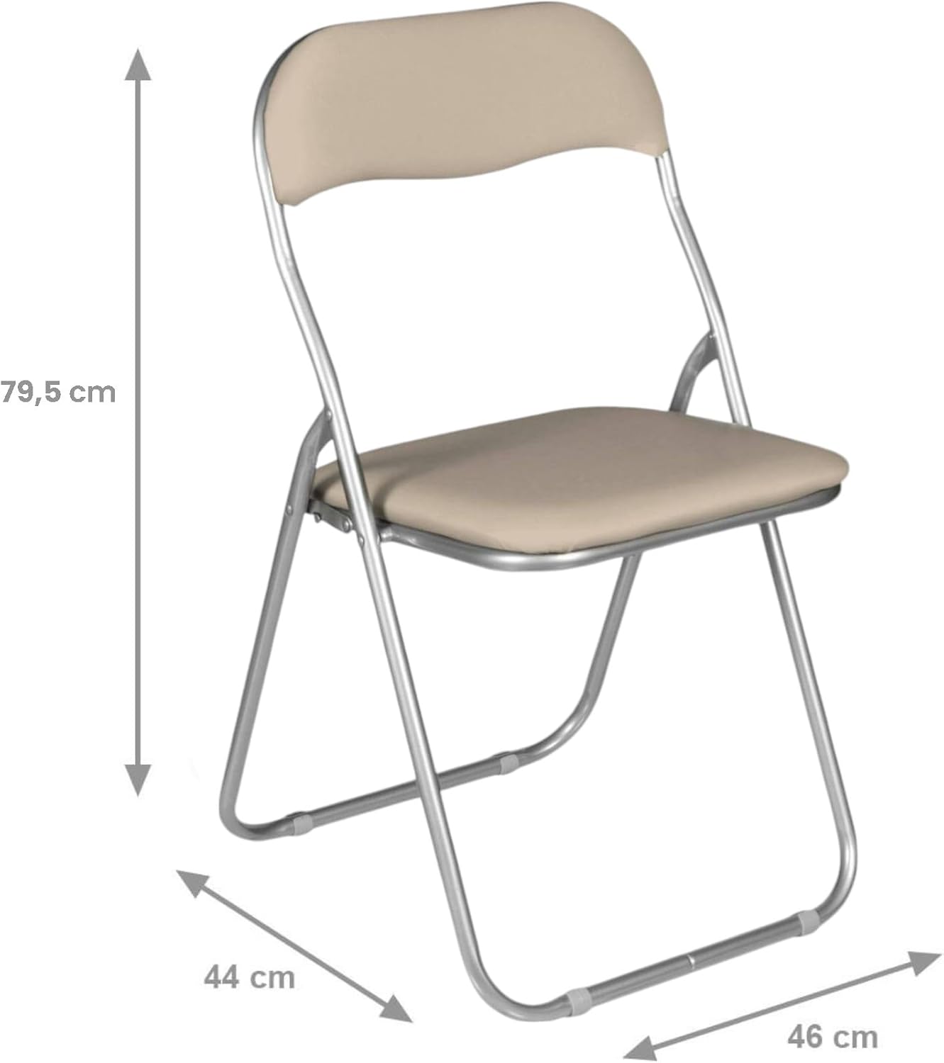 Dmora Sedia Pieghevole Salamanca - Set di Sei, Beige - immagine 2