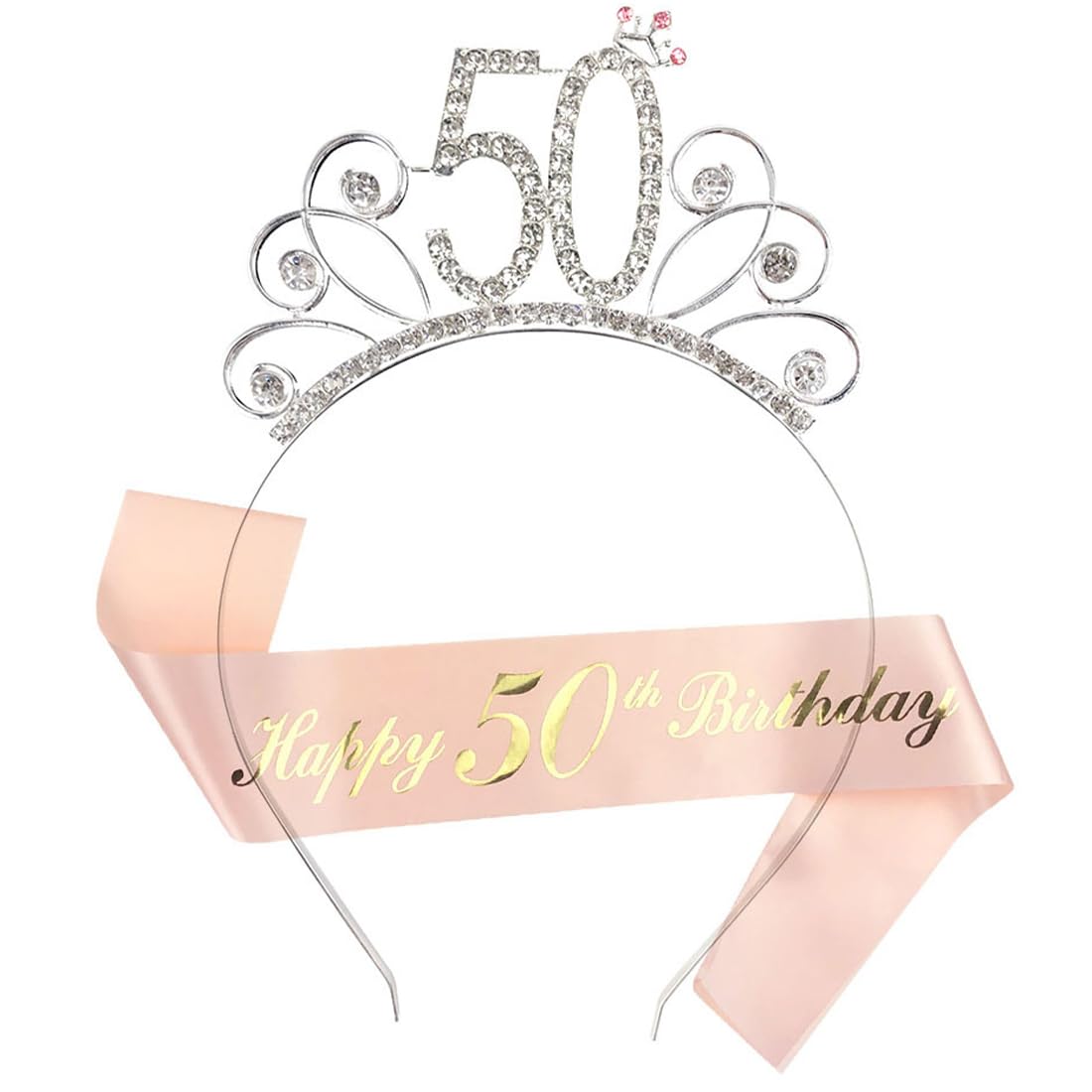 50 Compleanno Corona e Fascia Donna Strass