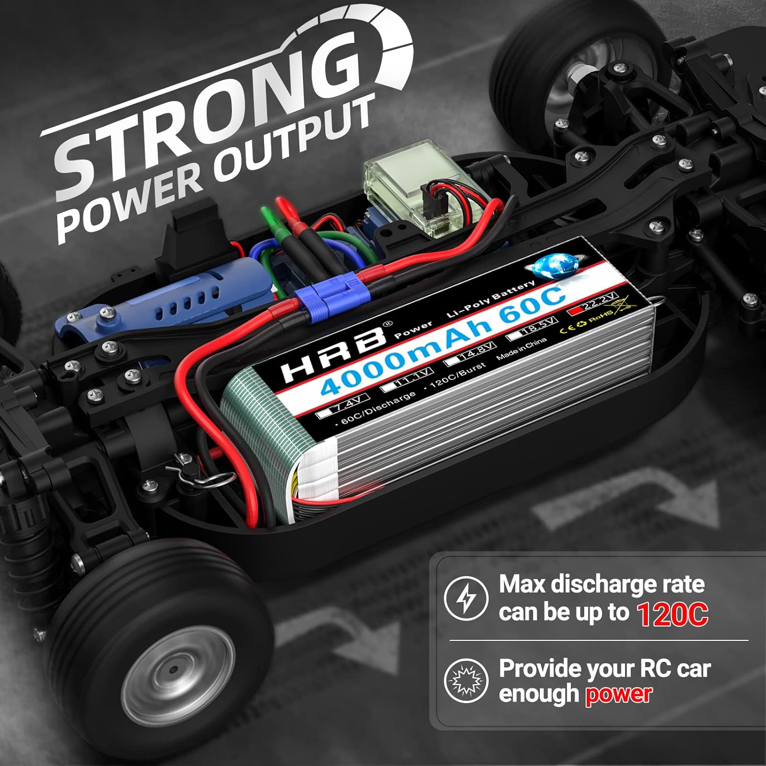 HRB 2x Batteria Lipo 6S 22.2V 4000mAh 60C con EC5 - immagine 4