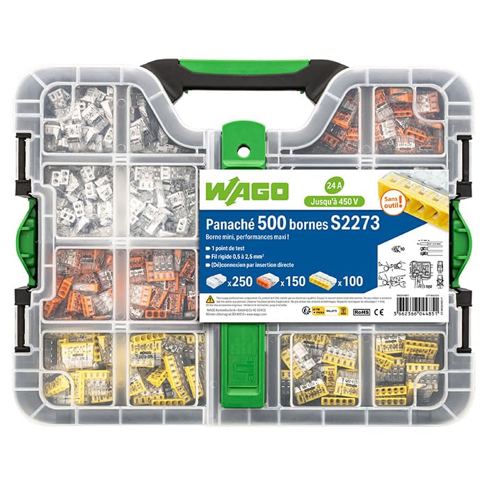 WAGO Valigetta 500 terminali S2273 (250 x 2E + 150 x 3E + 100 x 5E)