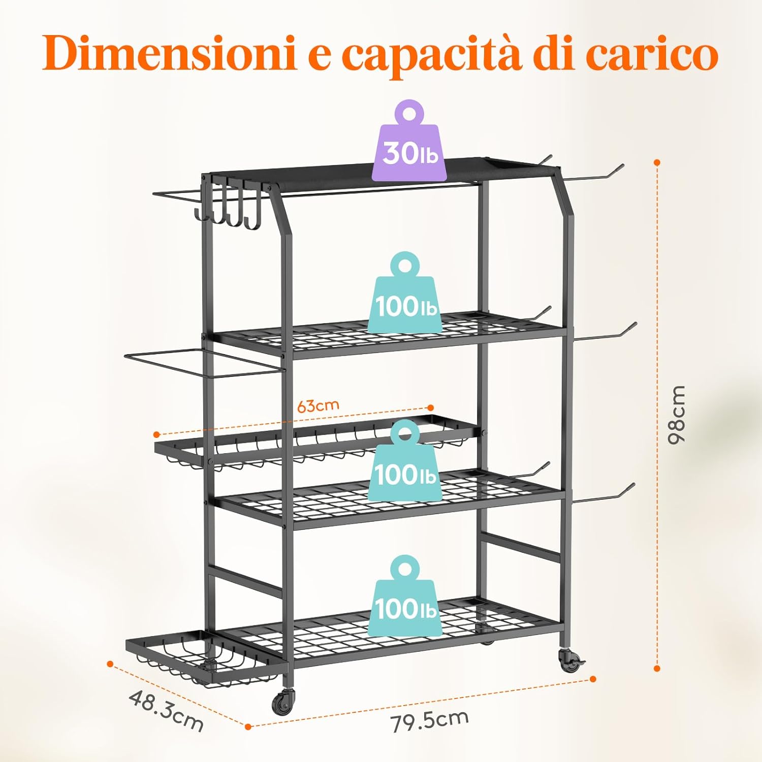 Lifewit Porta Tappetino Yoga con Ruote - immagine 7