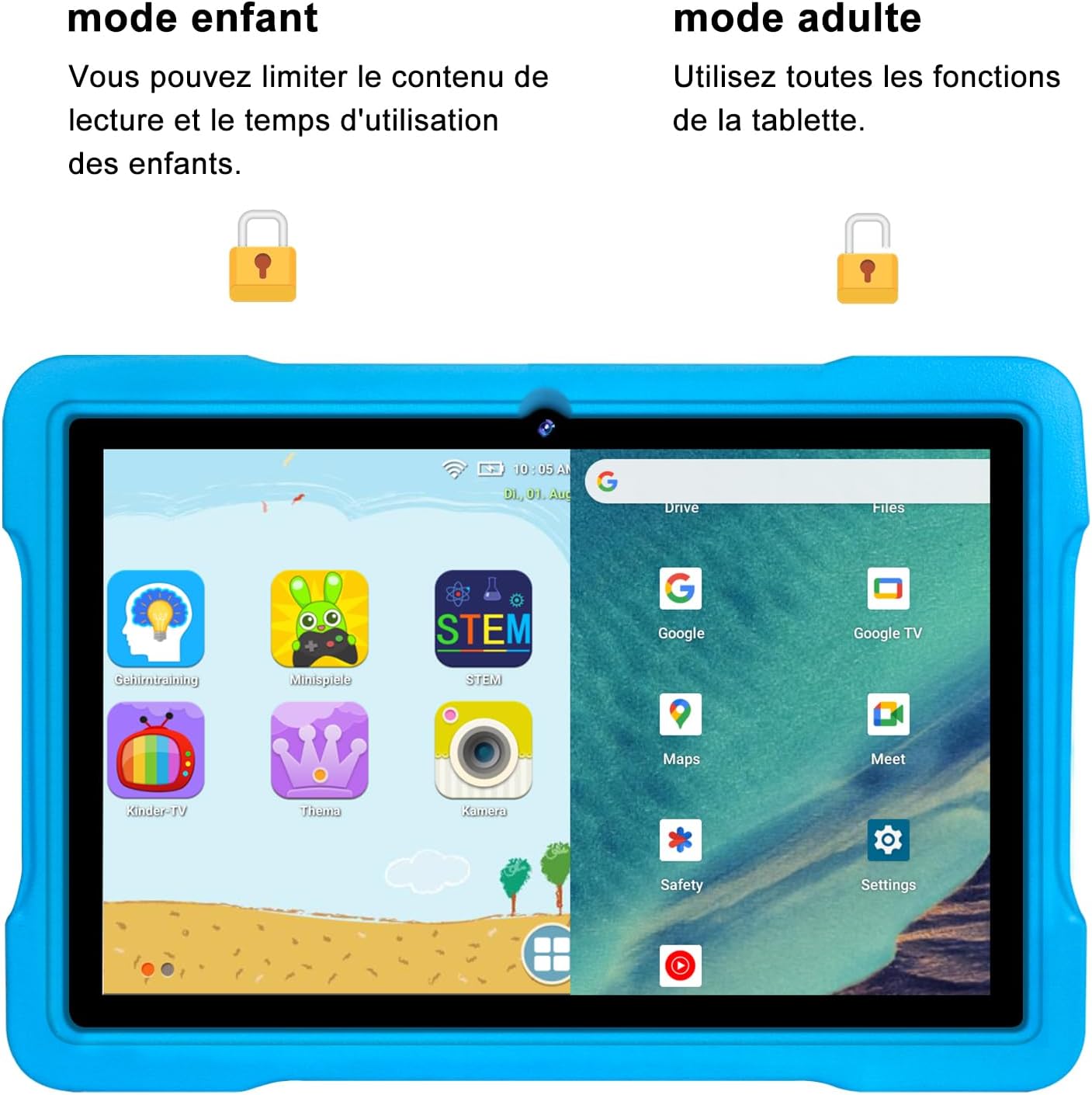 Aocwei X700 Tablet Android 13 per Bambini 10" Blu - immagine 3