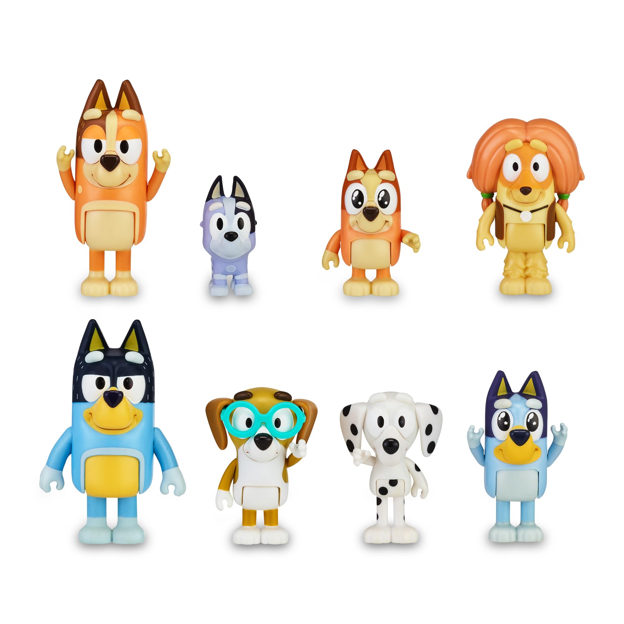 Bluey - Confezione da 8 Figure Famiglia e Compagni