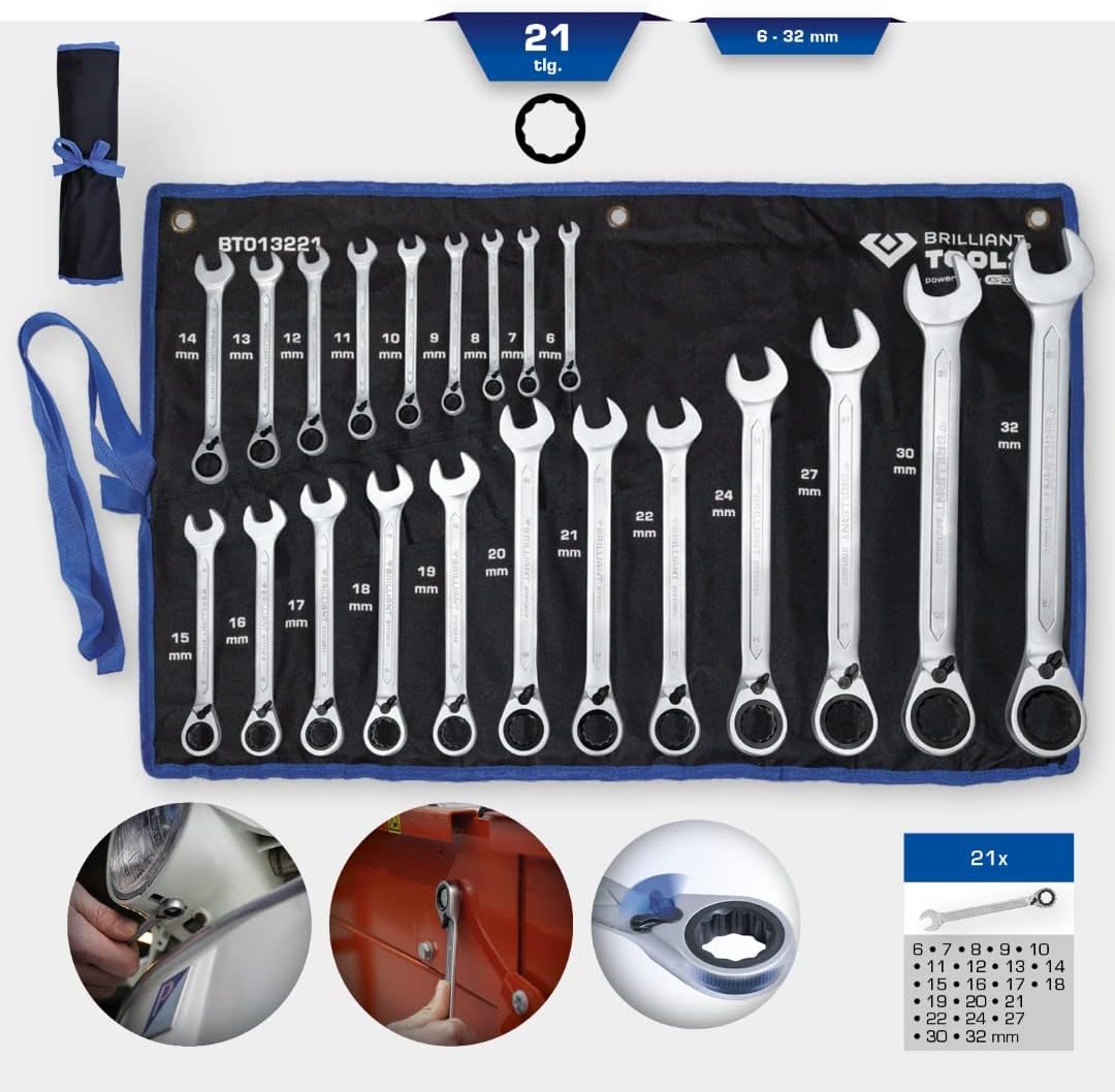 Brilliant Tools BT013221 Serie di chiavi a cricco 21 pz - immagine 2