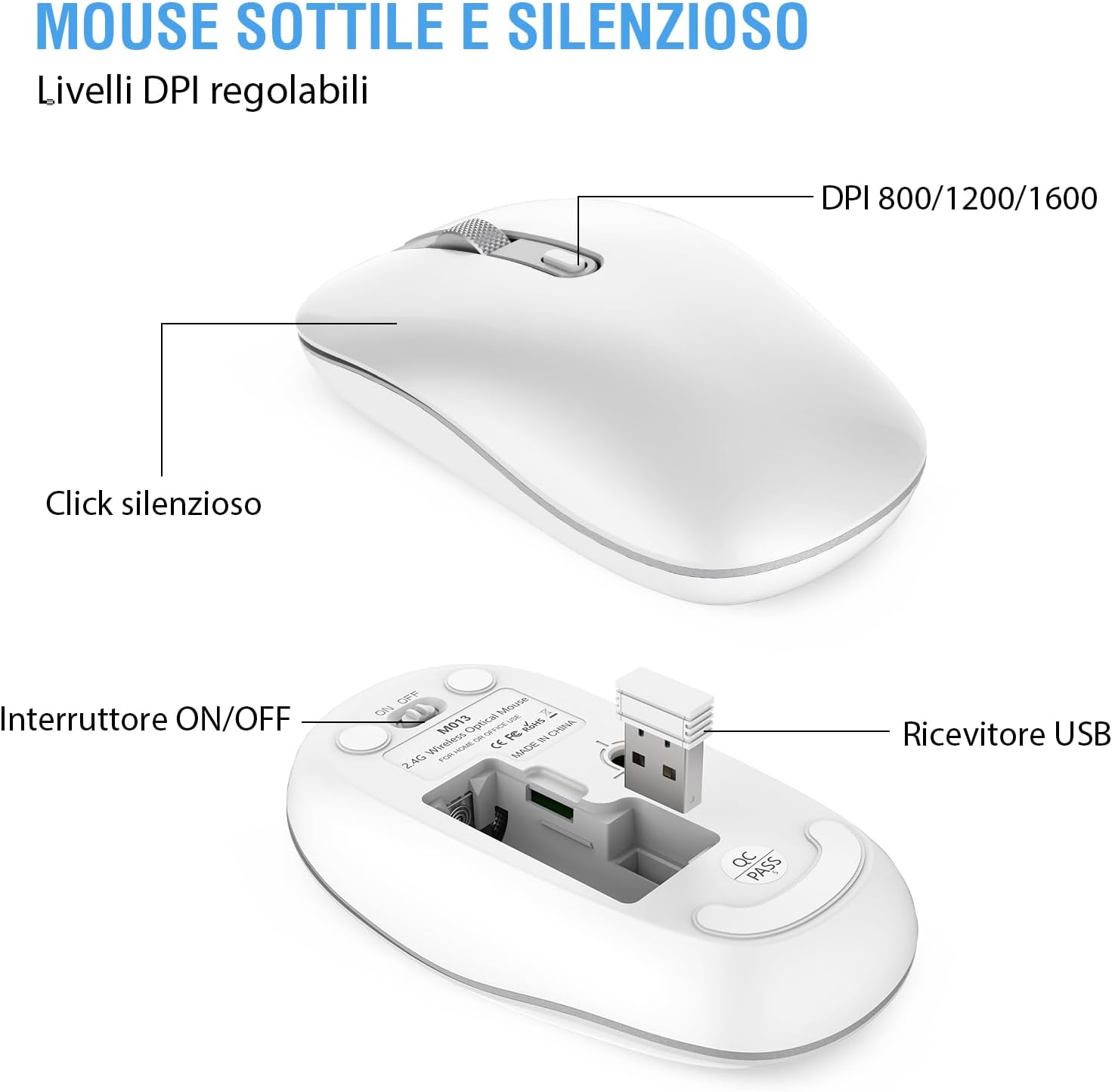 Cimetech Tastiera e Mouse Wireless 2.4Ghz - Argento - immagine 5