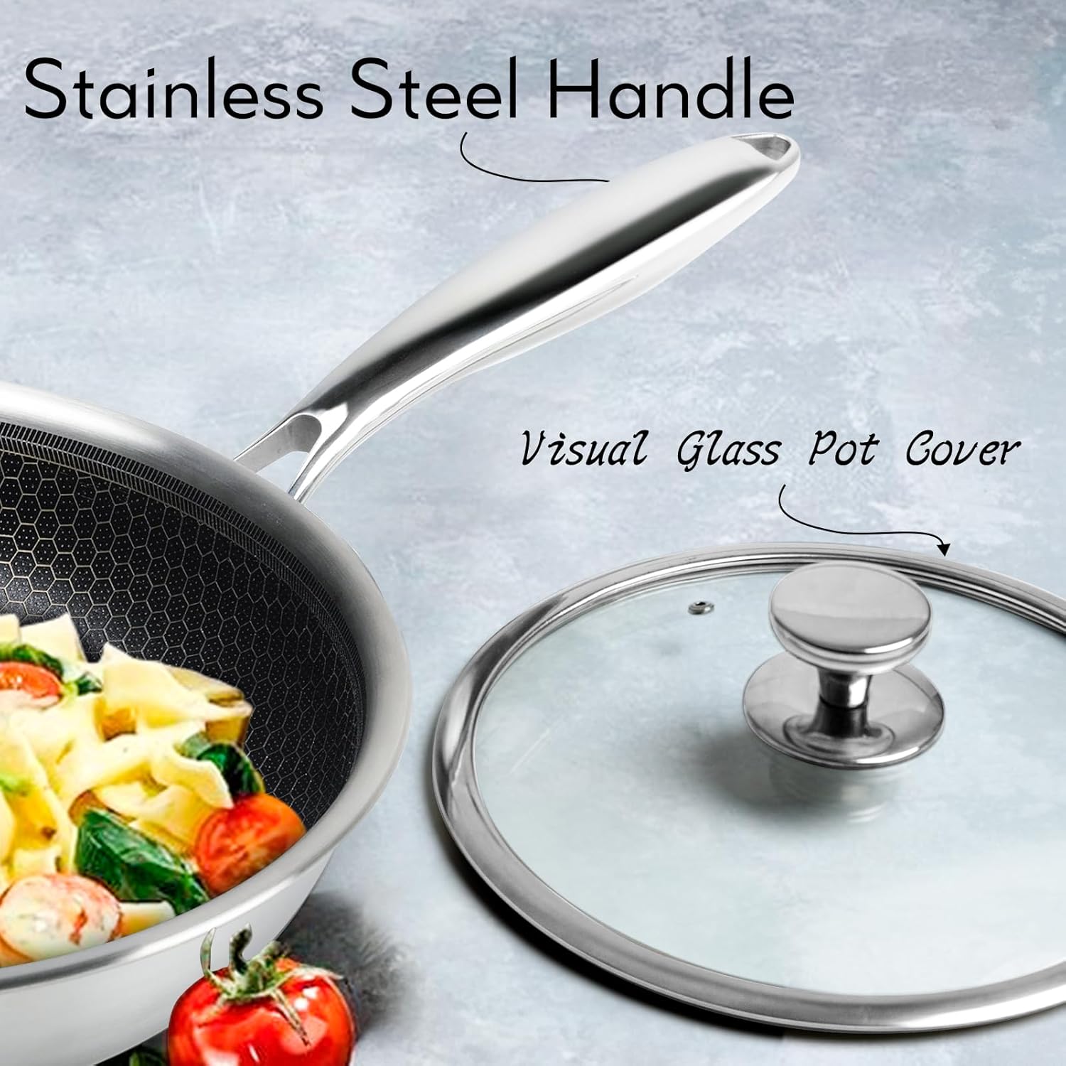 Innerwell Padella Antiaderente Induzione 28 cm con Coperchio - immagine 2