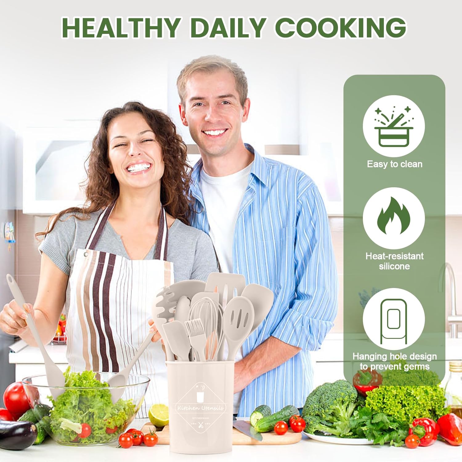 TBWEST Set Utensili da Cucina in Silicone - 56 Pezzi - immagine 2