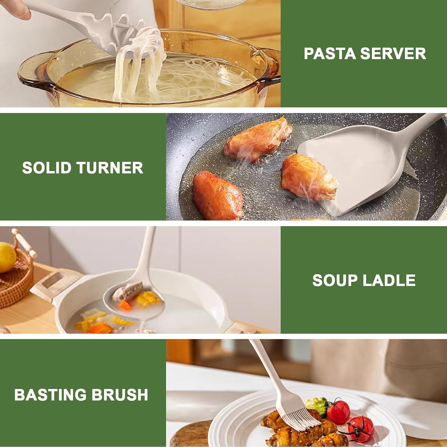 TBWEST Set Utensili da Cucina in Silicone - 56 Pezzi - immagine 5