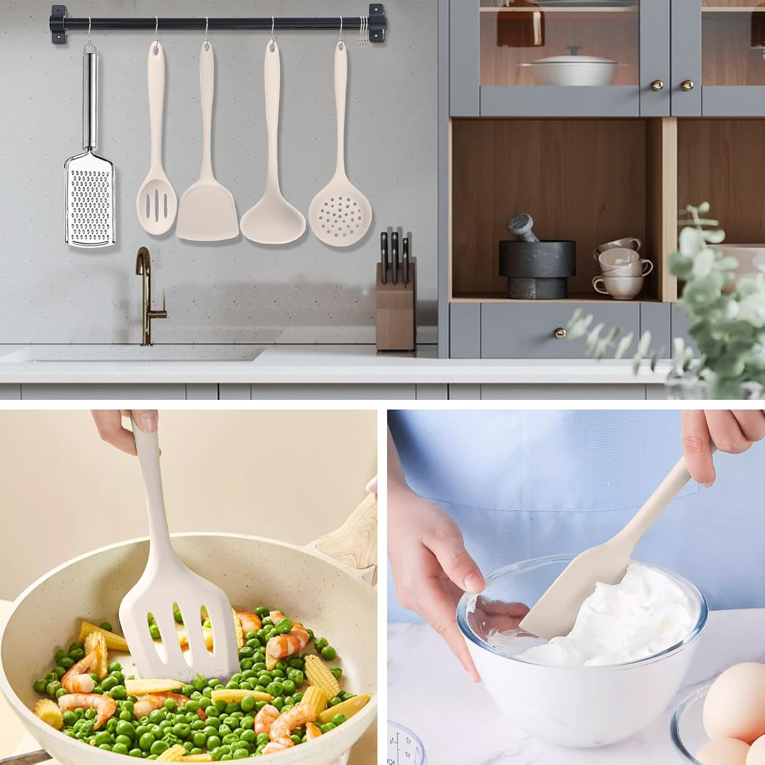 TBWEST Set Utensili da Cucina in Silicone - 56 Pezzi - immagine 6