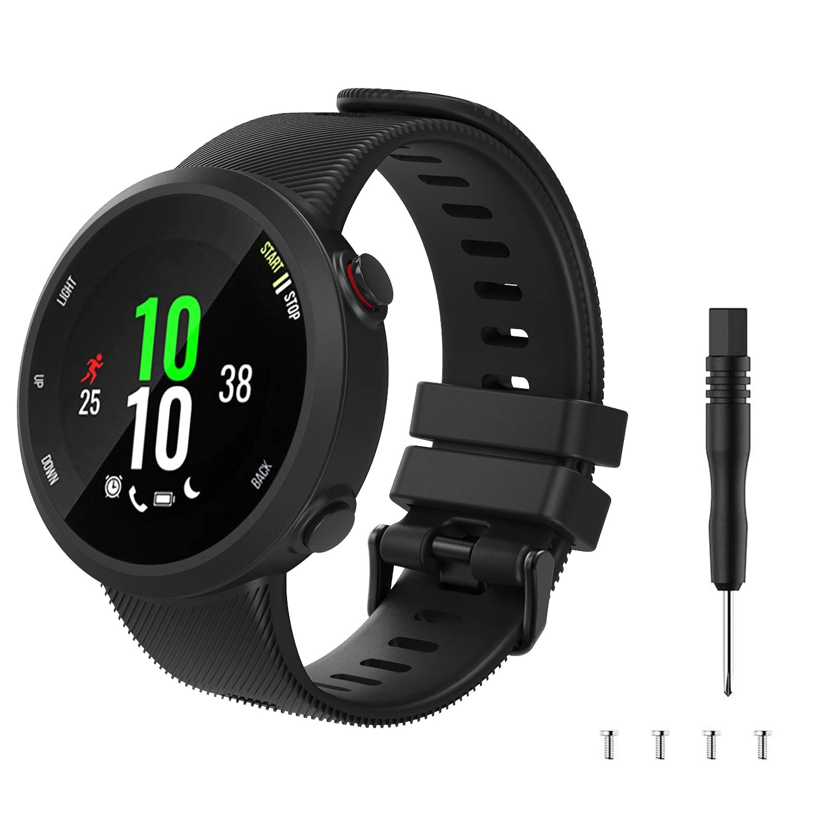 Timovo Cinturino di Ricambio per Garmin Forerunner 45, Nero