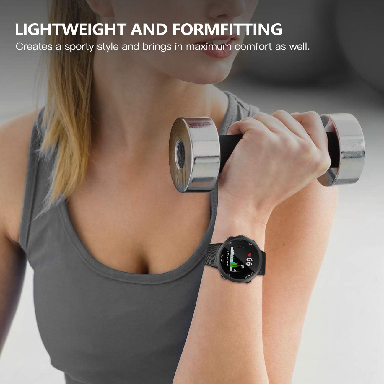 Timovo Cinturino di Ricambio per Garmin Forerunner 45, Nero - immagine 4