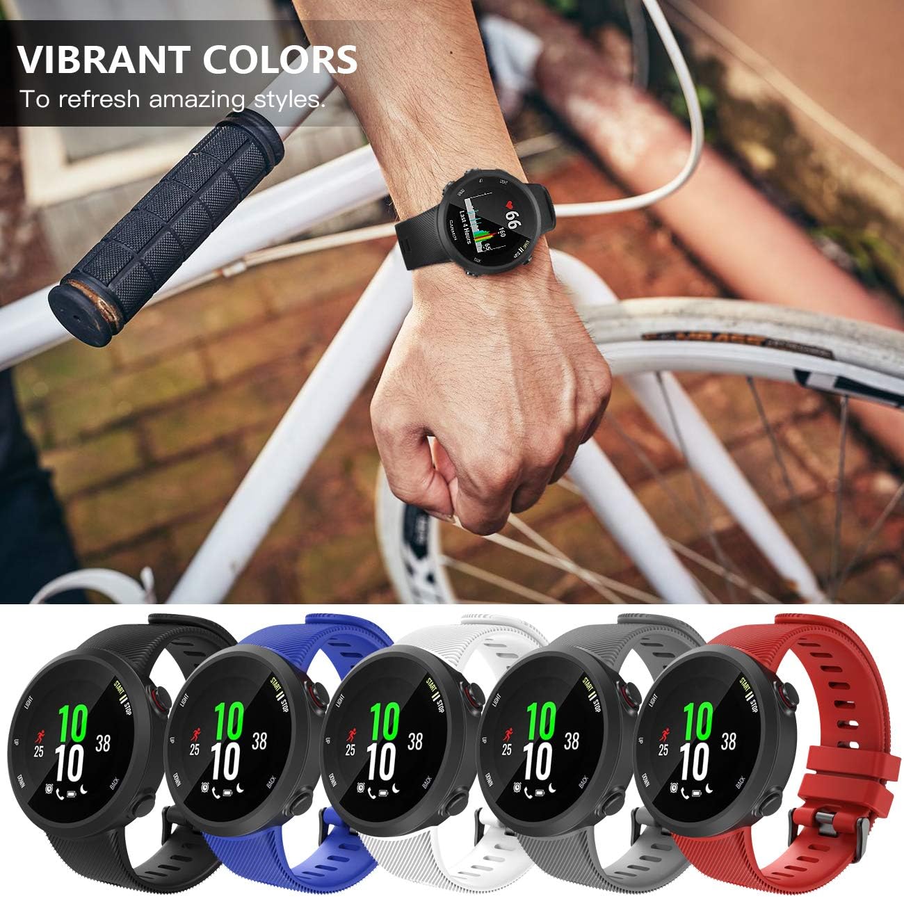 Timovo Cinturino di Ricambio per Garmin Forerunner 45, Nero - immagine 6