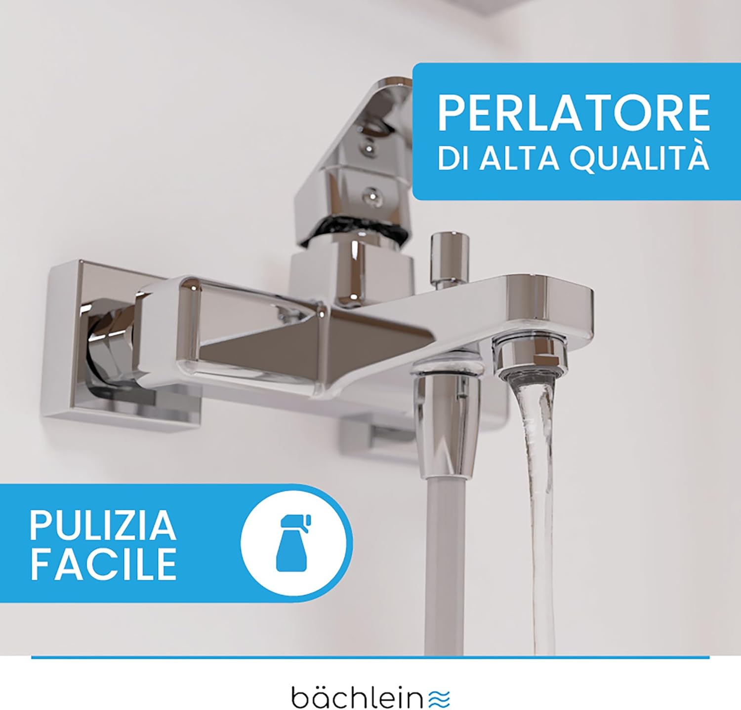 Bächlein Rubinetto Universale per Vasca Junias, Cromato - immagine 2