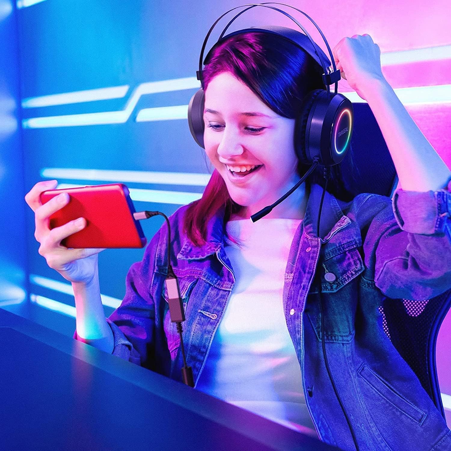 Cuffie Gaming con Microfono 3D Surround Sound, Nero - immagine 3