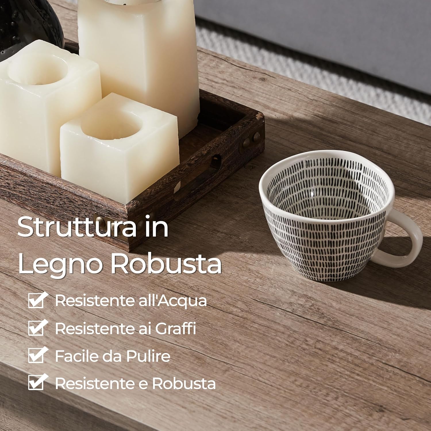 Yaheetech Tavolino da Caffè Sollevabile Grigio - immagine 7