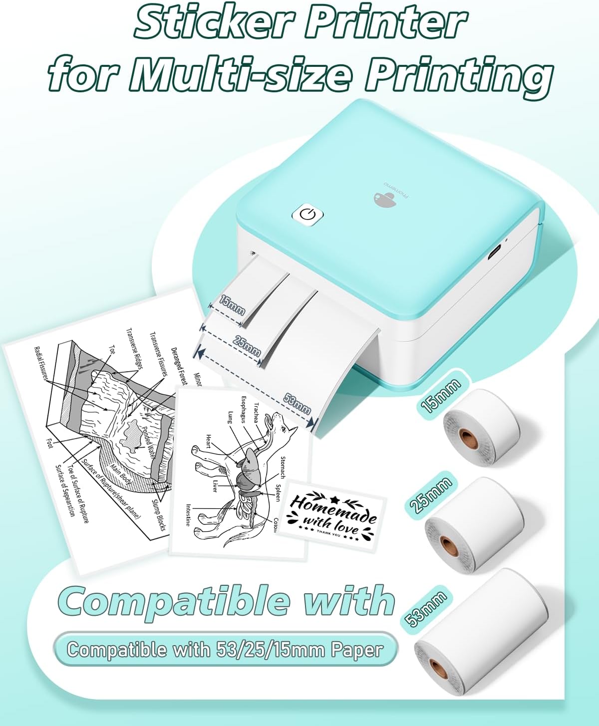 Phomemo Mini Stampante Portatile P2S 300 dpi Bluetooth - immagine 3