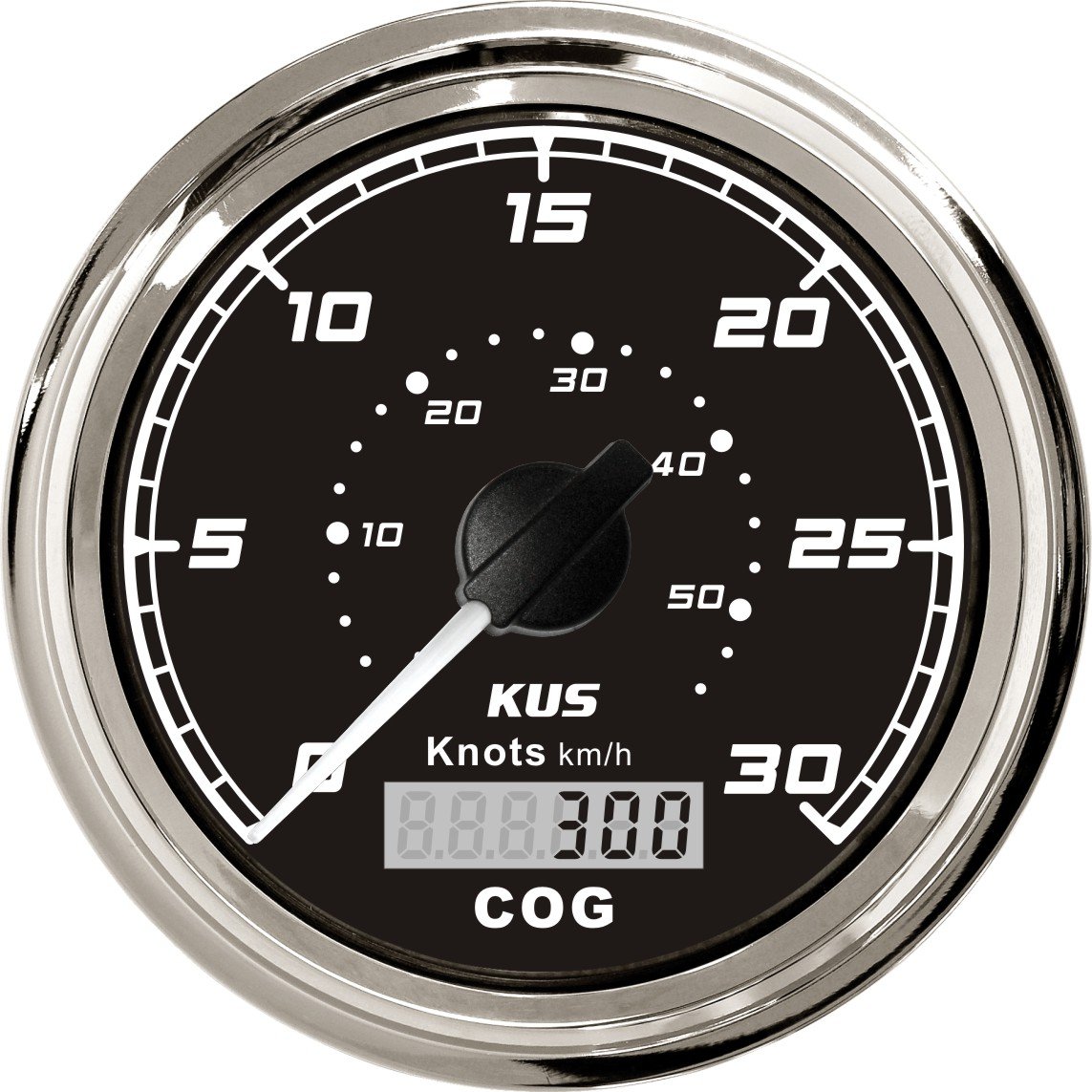 Kus GPS Contachilometri per Barche 85mm 12V/24V, Nero