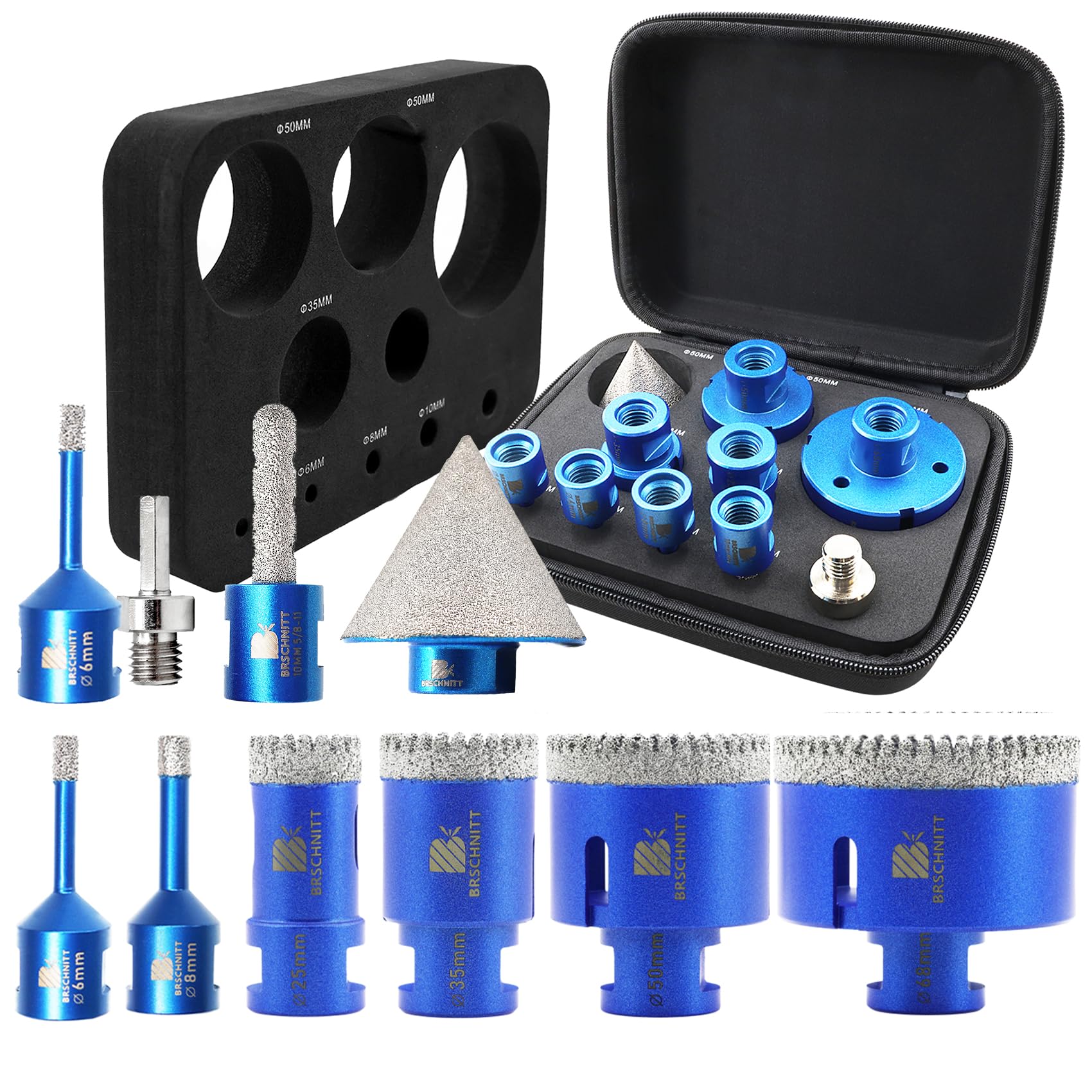 Brschnitt Punta Trapano Diamantata Set - 6/6/8/25/35/50/68mm