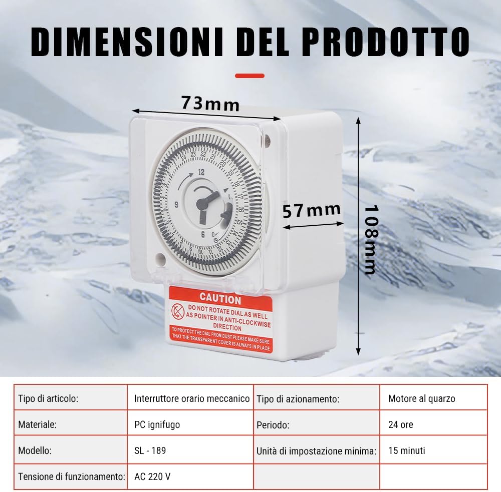SL-189 Timer Meccanico 24 Ore 220V - immagine 1