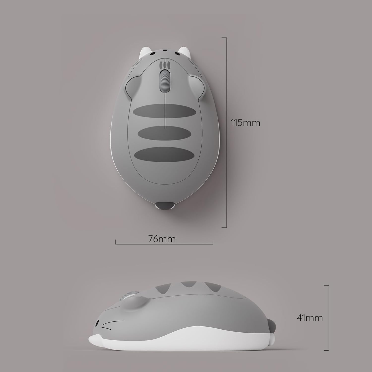 Akko Mouse Gaming Wireless a Tema Gatto, Grigio Mimo - immagine 6