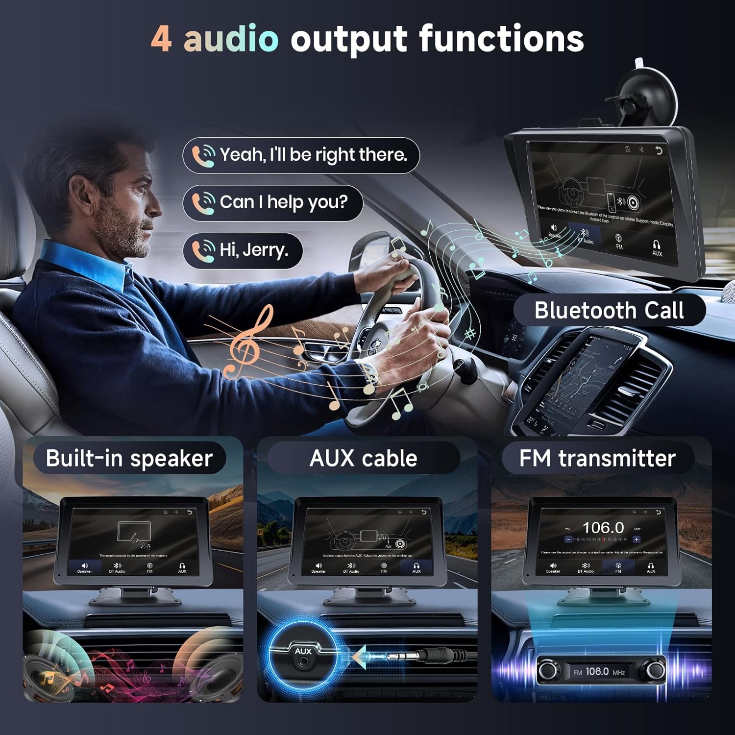 Hodozzy Autoradio Portatile CarPlay 7 Pollici - immagine 3