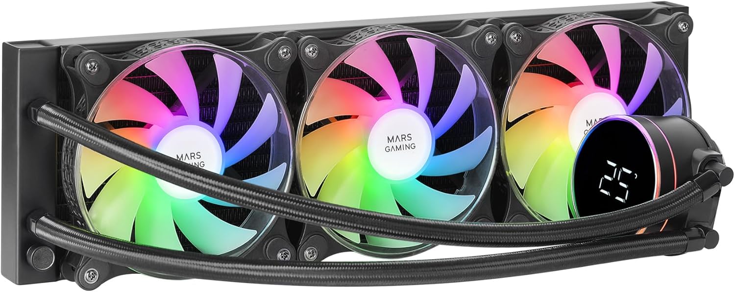 MARSGAMING ML-LCD360 - Raffreddamento Liquido AIO, Nero - immagine 1