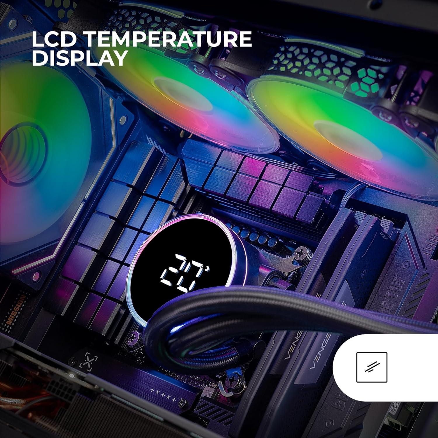MARSGAMING ML-LCD360 - Raffreddamento Liquido AIO, Nero - immagine 4
