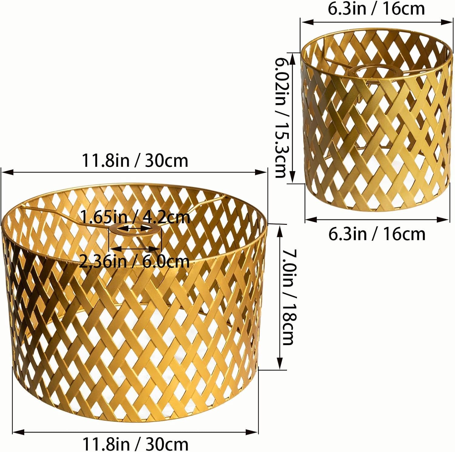 Osasy Set 2 Paralumi a Sospensione Vintage in Metallo - immagine 4